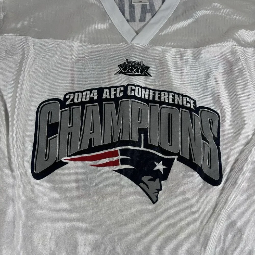 NFL Players Tom Brady #12 Patriots 2004 AFC Champions Jersey Size M